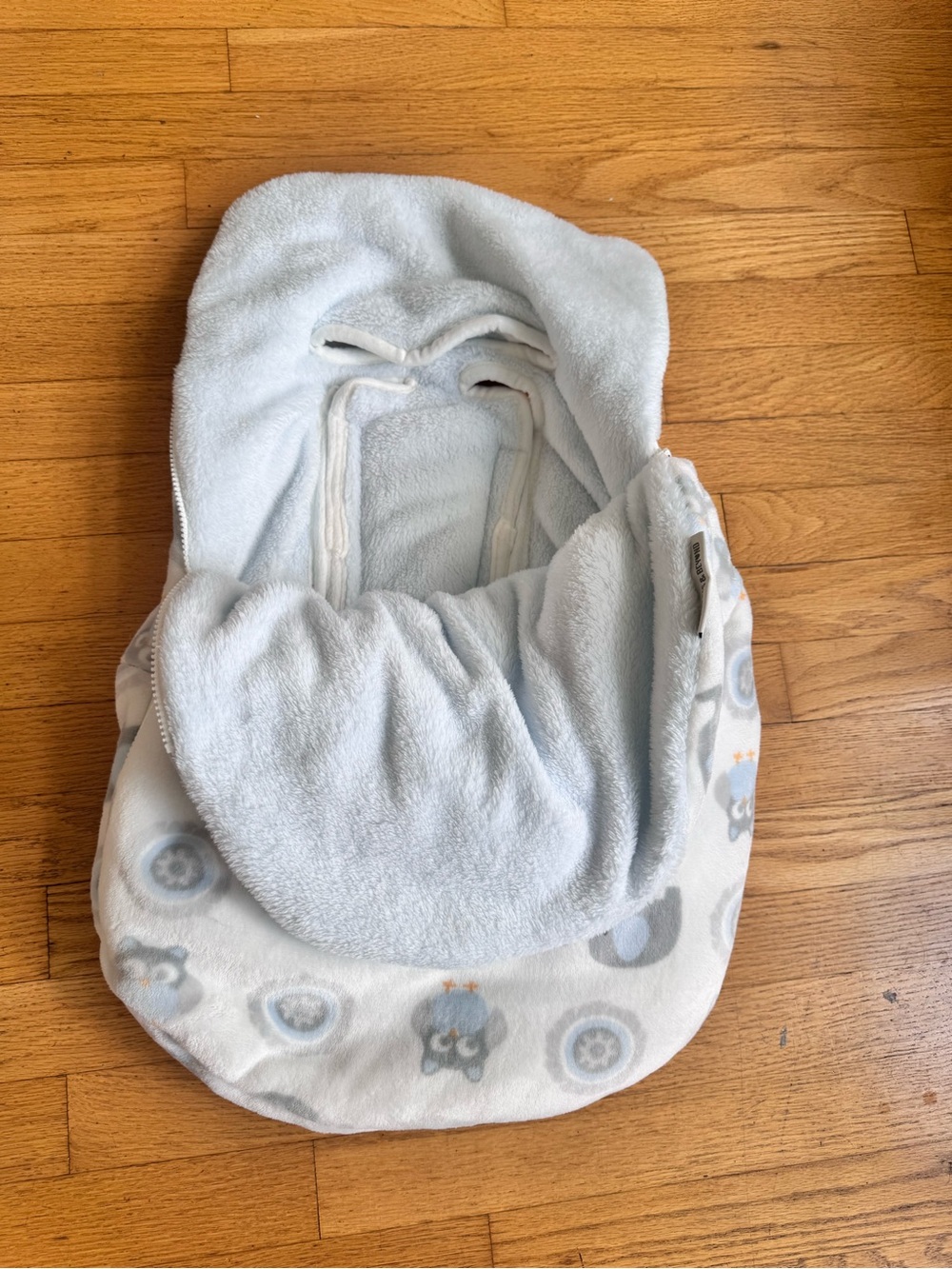 Light Blue Plush Infant Footmuff - Cozy Stroller car seat Cover